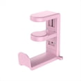 thumbnail image 1 of Soporte Giratorio para Auriculares con Abrazadera Ajustable para PC, con de 360 Grados, Color Rosa., 1 of 7