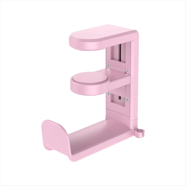 Soporte Giratorio para Auriculares con Abrazadera Ajustable para PC, con de 360 Grados, Color Rosa.