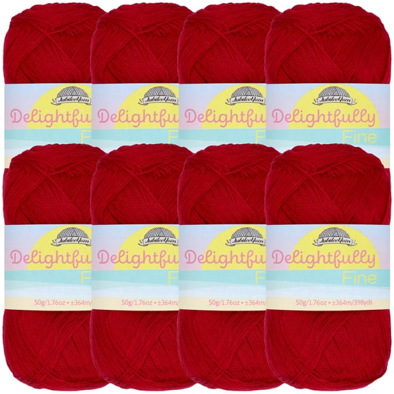 JubileeYarn Delightfully Fine Yarn - Lace Weight Bamboo - 50g/Skein - 13 Red Wine - 8 Skeins