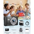 thumbnail image 4 of SEREE Digital Camera 4K 64MP 16X Zoom Autofocus Compact Youtube Camera with 32GB SD Card and 2 Batteries Black, 4 of 7