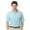 Crystal Blue, variant on Monterey Club Men's Tonal Pinstripe Texture Solid Golf Polo Shirt #1098