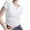 White, variant on Tops for Women Short-sleeved Pleated V-neck Solid-color Casual T-shirt Gray S