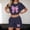 Navy, variant on MAIHAN Outfits for Women Summer Outfits for Women 2026 Short Sleeve Tops Shorts Elastic Waist Shorts 2pcs Clothes Set Plus Size Travel Outfits for Women