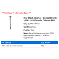 thumbnail image 2 of Rear Shock Absorber - Compatible with 2004 - 2012 Chevy Colorado RWD 2005 2006 2007 2008 2009 2010 2011, 2 of 2