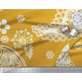 thumbnail image 3 of Soimoi Gold Rayon Fabric Floral & Paisley Print Sewing Fabric Yard 56 Inch Wide, 3 of 3