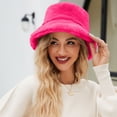 thumbnail image 2 of rinsvye Solid Color Fisherman Hat For Women Autumn And Winter Faux Plush Warm Hats Winter Casual Hat Bucket Hat Skater Cloth Hat Black Leopard Print Bucket Hat Bucket Hat Teenager Bucket Hat Children, 2 of 5