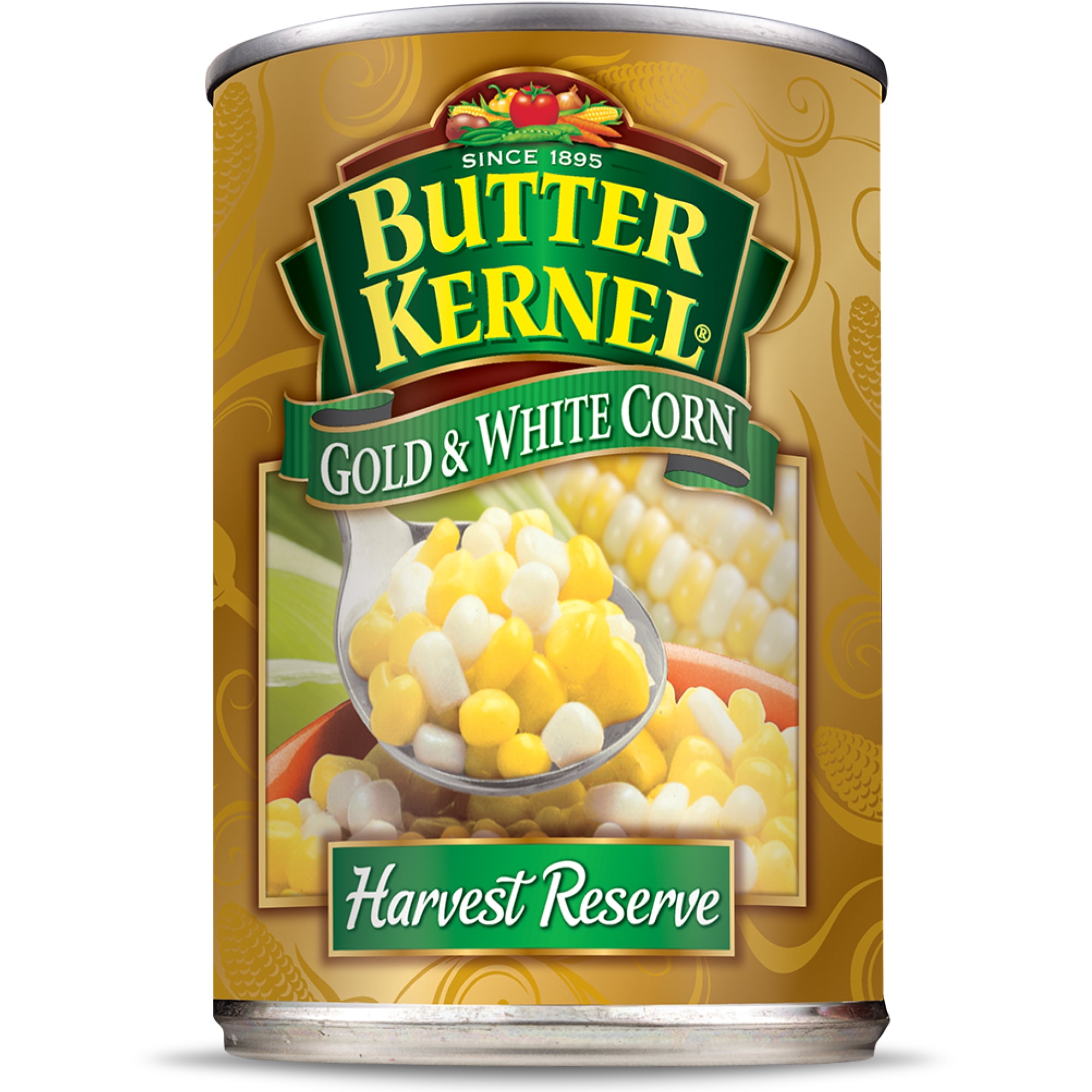 BUTTER KERNEL Canned Gold and White Corn, (Pack of 12), 15 Ounce Can