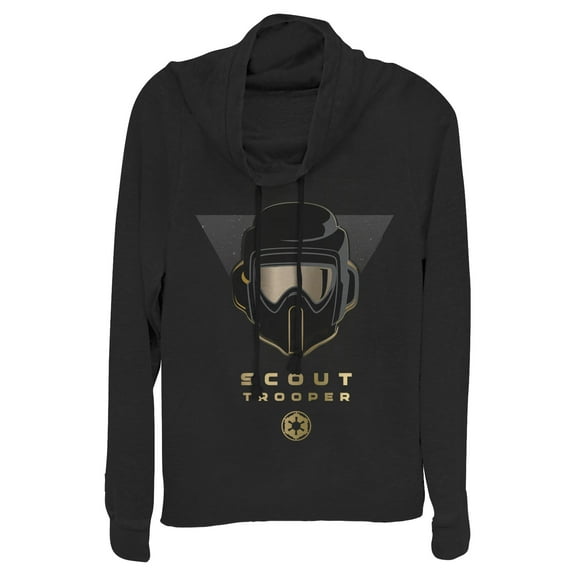 Junior's Star Wars Jedi: Fallen Order Scout Trooper Helmet  Cowl Neck Sweatshirt Black 2X Large