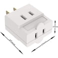 thumbnail image 2 of FrostHike Single Receptacle to 3 Outlet Cube Wall Tap,Plug-In Triple Outlet Polarized Adapter,White(4 Pack), 2 of 4