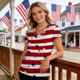 thumbnail image 6 of Iaqnaocc 4th Of July Womens Summer Tops Patriotic Short Sleeve V Neck 250 Anniversary Usa Flag American Flag American Flag Stars Striped Tee Shirts Independence Day 1776 Tee Tops Red XXL, 6 of 7