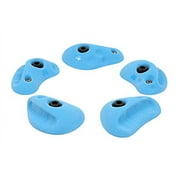 Atomik Rock Climbing Holds Set of 5 Small Golfus Crimps Style 3 in Blue