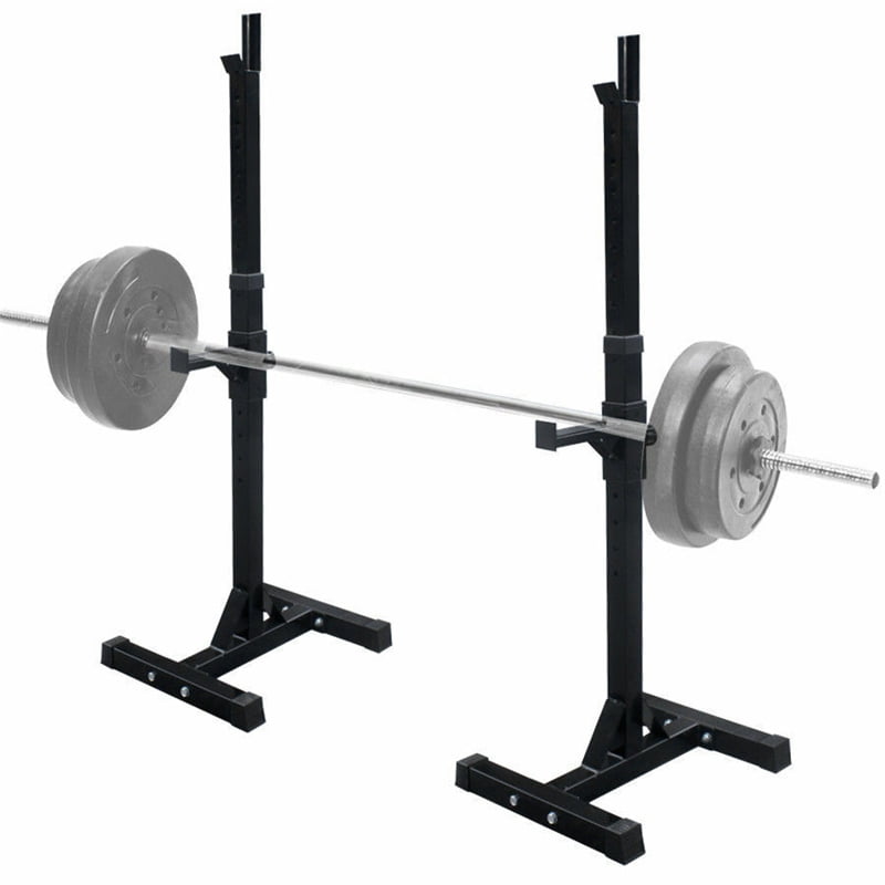 Details about   Adjustable Squat Rack Bench Press Power Weight Rack Barbell Stand Gym Home Black 