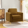 thumbnail image 3 of Tina's Home Velvet Upholstered Club Accent Chair Lounge Armchair Single Sofa Removable Backrest Golden Legs Home Living Room Bedroom Gloden, 3 of 8