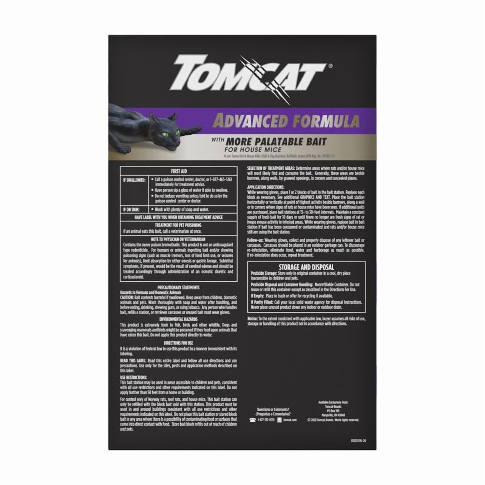 ScottsMiracle-Gro Tomcat Advanced Rat & Mouse Bait Station with 12 Refillable Bait Blocks, Rodent Control — Residential Use, Standard Application
