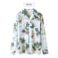 thumbnail image 3 of NFTOEIULA Women Floral Print Lapel Collar Buttons Long Sleeve Bohemian Shirt, 3 of 7