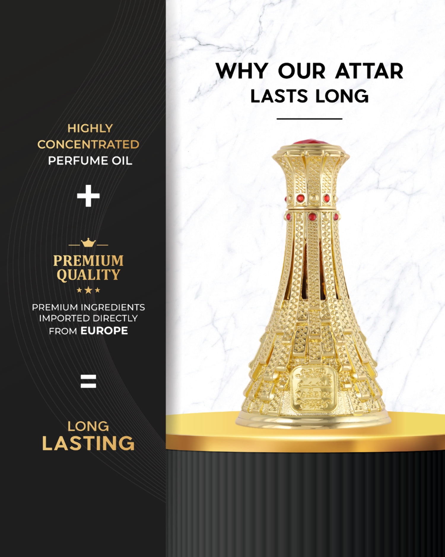 Naseem Khalifa Eau De Parfum 15ml - Premium Unisex Perfume Oil with Subtle Woody, Floral, and Vanilla Notes - Long Lasting Luxury Arabian Fragrance for Men and Women