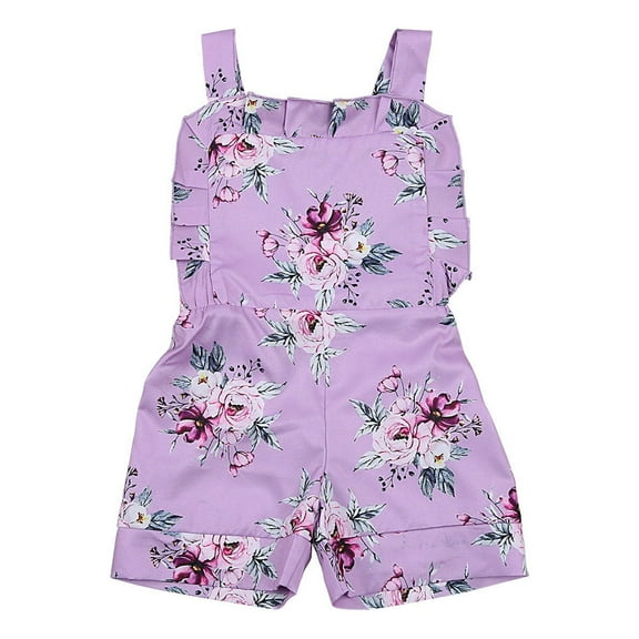 Toddler Kid Jumpsuit Pants Clothes Toddler Kids Baby Girls Sleeveless Ruffled Floral Print Romper Jumpsuit Clothes Summer Jumpsuit For Girls Boys