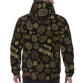 thumbnail image 7 of Kdxio Gold Pinecone Merry Christmas Print Mens Casual Hooded Collar Drawstring Hoodies Pullover Sweatshirts Casual Long Sleeve Shirts-Medium, 7 of 7