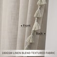 thumbnail image 4 of Haperlare Tassels Shower Curtain 72 inch Boho Rustic French Country Linen Blend Fabric Blackout Shower Curtain for Bathroom, Taupe, 4 of 8
