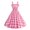 Pink, variant on Callipe Women Dress Princess Style A-line Big Hem Shirring Ruffle Color Matching Tight Elastic Waist Sleeveless Christmas Party Prom Dress