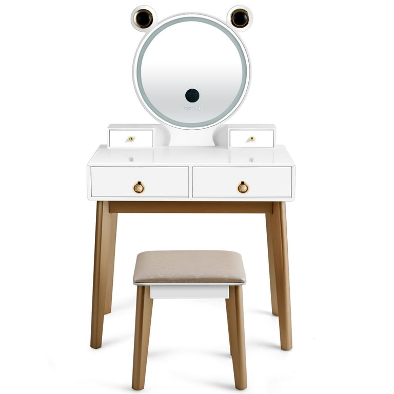 Charmaid vanity set with touch screen dimming online mirror