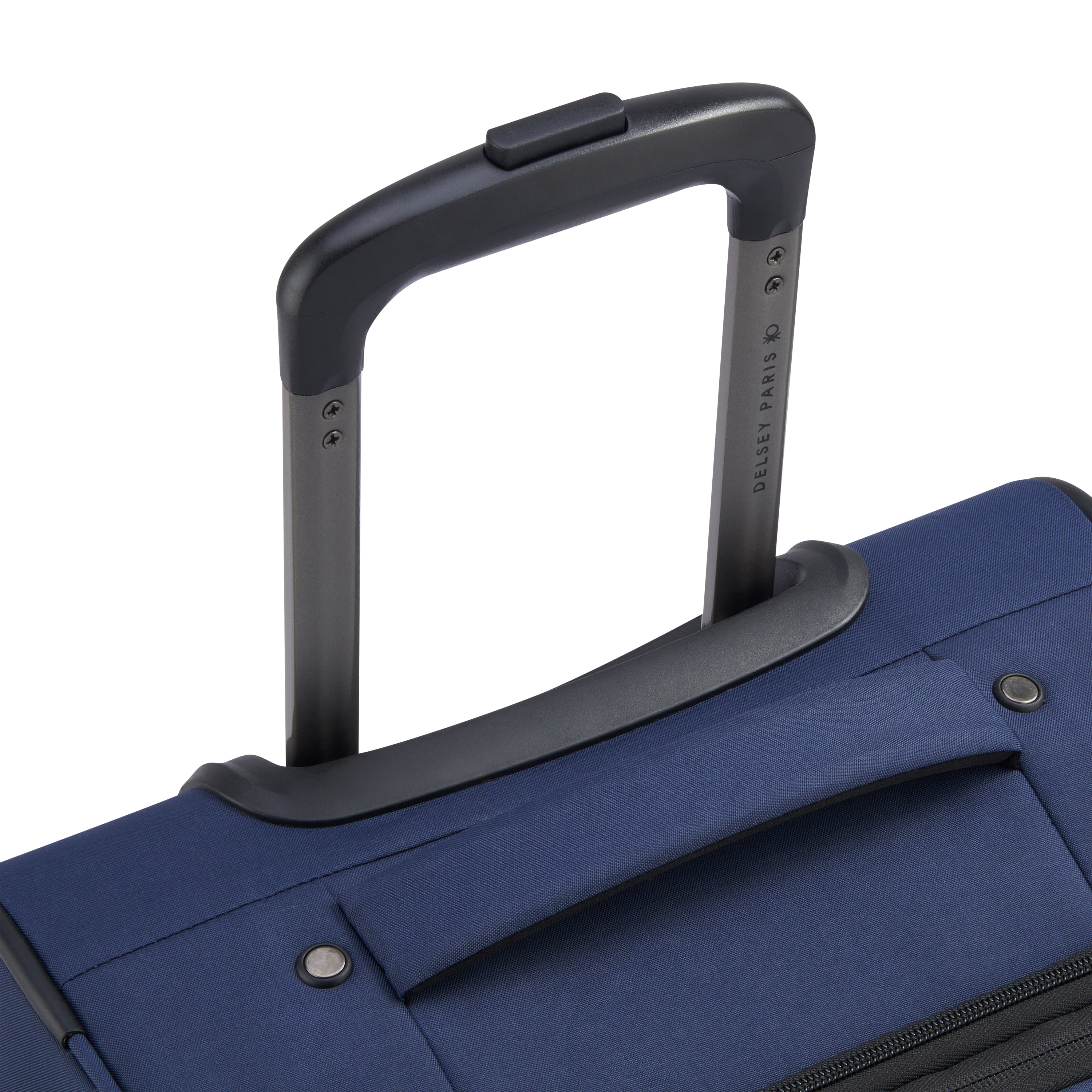 United Colors of Benetton x Delsey Paris Ribbed Softside 20" Carry-on Expandable Spinner Luggage, Navy