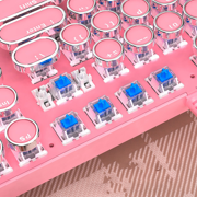 Keyboard Gaming- Gradient Pink Mechanical Keyboard, Hot-Swappable Keyboard, RGB Custom Keyboard with Arrow Keys/Software Supported,White pink