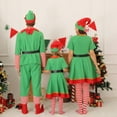 thumbnail image 5 of GYRATEDREAM Women Men Kid Christmas Elf Cosplay Costume Santa Dress+ Pants+Leg Warmer+Hat+ Belt Xmas Costume, 5 of 16