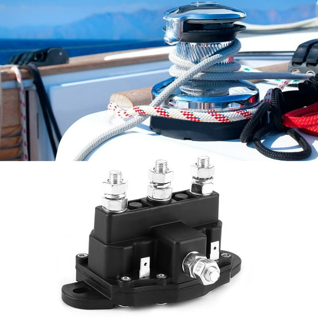 Reversing Solenoid Contactor Relay Winch Motor Contactor 12V Relay Winch Motor Reversing Solenoid Switch Replacement Accessories 24450BX