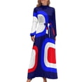 thumbnail image 2 of Vestido largo con bloques de color rojo, blanco y azul retro, vestidos de novia para mujer, vestidos de noche de lujo 2024, 2 of 5