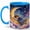Blue, variant on Sleeping Moon Boy 11oz Ceramic Mug, Dreamy Watercolor Night Art
