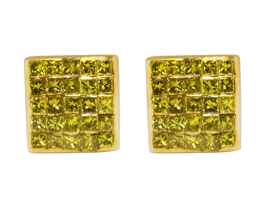 Jewelry Unlimited 10K Yellow Gold Invisible Princess Real Canary