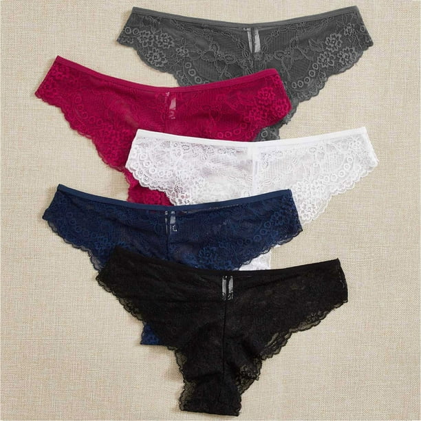 3 Pack Women High Waist Panties Sexy Lace Underwear Plus Size Breathable  Briefs