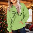 thumbnail image 1 of Cowsor Cute Hoodie for Teen Girls Trendy Bow Print Preppy Hooded Sweatshirts Kids Pullover Long Sleeve School Outfits, 1 of 7