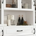 thumbnail image 6 of Oxylife 78.7”H Tall Bookcase Bookshelf with Storage Shelves, 3 Drawers & 4 Glass Doors, Wooden Display Storage Cabinet with 11 Compartments for Home Office, Living Room, White, 6 of 10