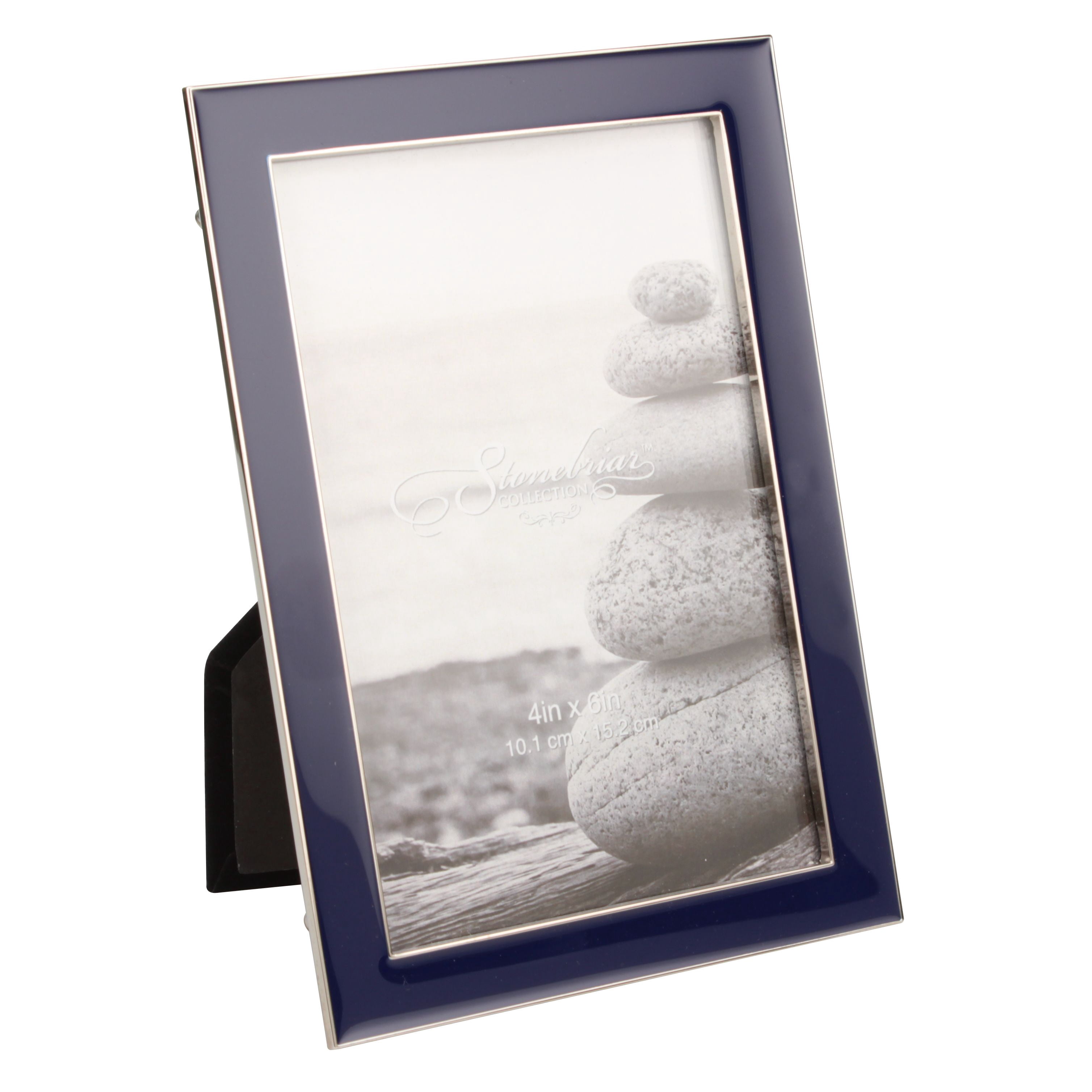 Stonebriar 4x6 Rectangular Epoxy Single Picture Frame with Easel Back, Navy Blue