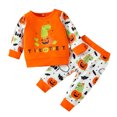 thumbnail image 1 of Tiny Cutey Toddler Baby Boy Girl Halloween Clothes Outfit Pumpkin Long Sleeve Sweatshirt Tops Pants Set,18-24M, 1 of 6