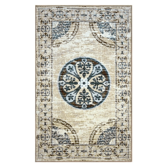 Superior Shiloh Medallion Indoor Area Rug, 5' x 8', Beige