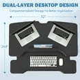thumbnail image 4 of Height Adjustable Stand Up Desk Converter 32 Inch, Laptop Sit Stand Desk Riser for Table Tops and Home Office with Keyboard Tray, Black, 4 of 7