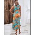 thumbnail image 2 of Vestido Zeagoo para mujer, bohemio, verano, playa, estampado de hojas tropicales, 2 of 5