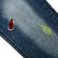 thumbnail image 7 of KIDSCOOL SPACE Ruffled Elastic Waist Colorful Button Decor Vertical Pocket Jeans for Girls,13-14 Years, 7 of 7