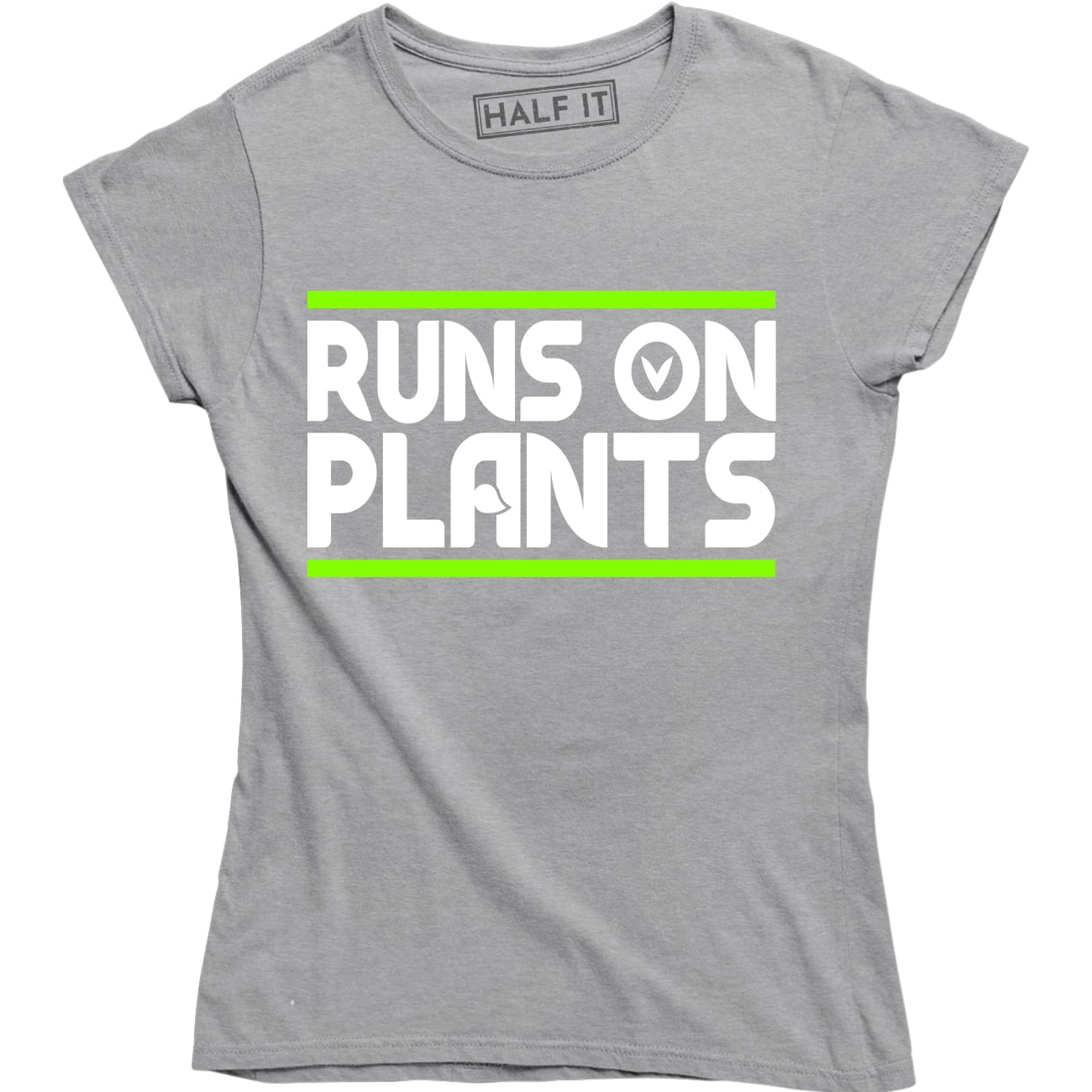 Runs On Plants Women's Funny Slogan quote Vegan Vegetarian Gift Tee -  