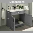 thumbnail image 6 of Light Grey Shaker Sink Base Bathroom Vanity Ready-to-Assemble Cabinet 36" Width, 6 of 9