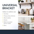 thumbnail image 6 of Iron Supports Universal Heavy-Duty Commercial Bracket - Industrial Support Brackets - Steel Mounting Bracket for Shelves, Vanities, Buffets, Desks (Matte Black - 21" Deep x 15" High, Left Hand), 6 of 8