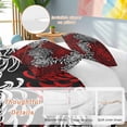 thumbnail image 2 of 3 Piece Red White Duvet Cover Set Full Size,Microfiber Comforter/Quilt Cover with Corner Ties and 2 Pillowcases,Abstract Black Chrysanthemum Flower Floral All Season Soft Bedding with Zipper Closure, 2 of 8