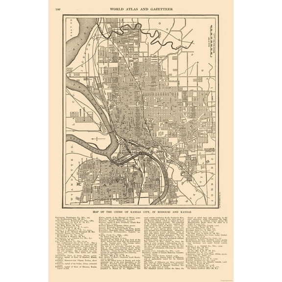 Historic City Map - Kansas City  Missouri - Reynold 1921 - Vintage Wall Art