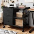 thumbnail image 2 of LIFERECORD 3 Fabric Drawer Mobile File Cabinet, Rolling Printer Stand with Storage Shelf, Locking Casters, for Home Office, Holds Letter/A4 Size, 2 of 6