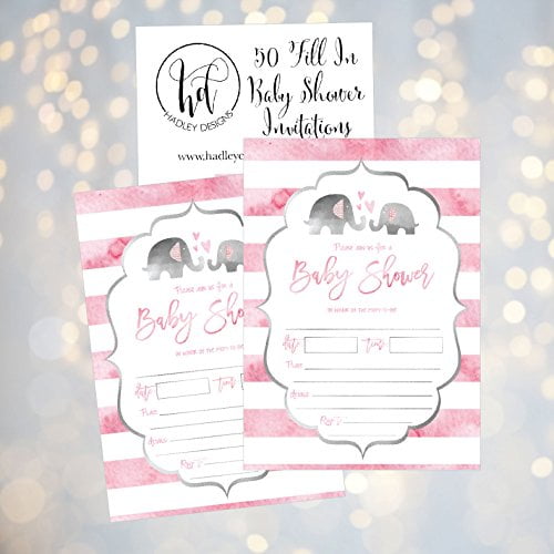 printable elephant baby shower invitations