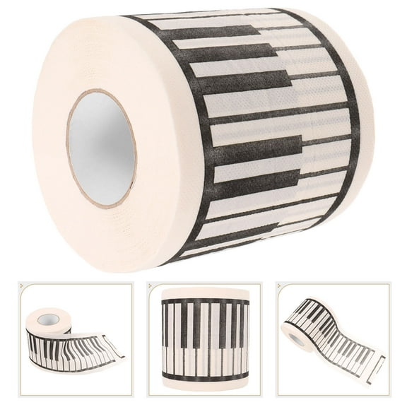 BESTOYARD 1 Roll Paper Piano Roll Toilet Paper with Unique Prints for Bathroom Use