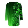 thumbnail image 5 of Craaazy St Patricks Day Shirts for Women Casual 3/4 Sleeve Loose Tops Crew Neck Funny Green-themed T-Shirts Gifts, 5 of 6